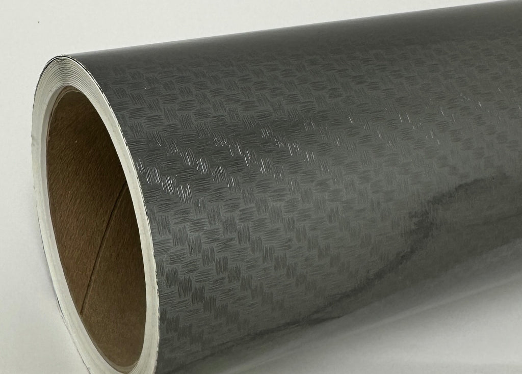 Diagonal Carbon Fiber Sign Vinyl 24 inch x 30 ft, Gun Metal Black