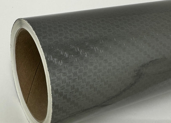 Diagonal Carbon Fiber Sign Vinyl 24 inch x 30 ft, Gun Metal Black