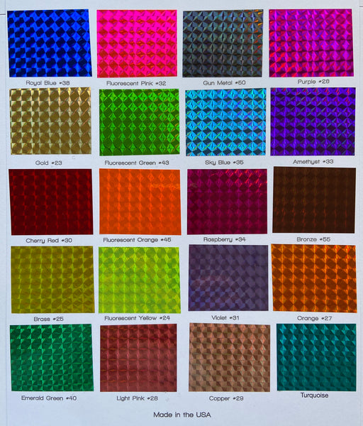 PRISM Holographic Sign Vinyl, 1/4" Mosaic,  Pick Color and Size,  12 and 24 inch wide rolls