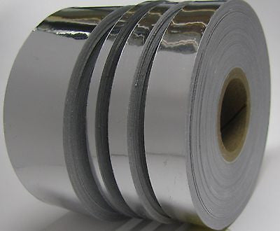 Silver Chrome Vinyl Tape, Choose Your Size, Adhesive Coated Plastic