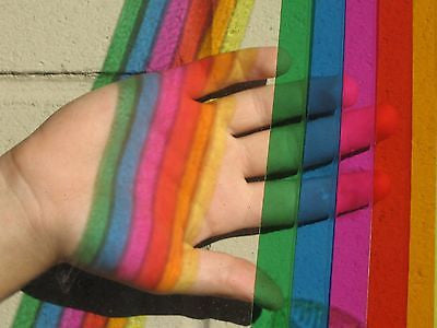 20 Colored Transparent Vinyl Sheets, 8" x 12", Adhesive Coated