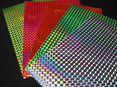 Prism Holographic Transparent Self Adhesive Vinyl Overlay Film A4 Sheet  Sticker