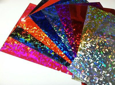 Holographic CRYSTAL Sign Vinyl, choose your size and color, Cracked Glass Ice