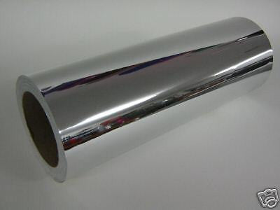 SuperBrite Chrome Sign Vinyl,   24 inch x 30 feet, Polyester Film, near mirror-like reflection