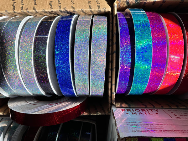 Surplus Tape 1 inch x 300 feet, Hologlitter Stardust, Holographic Tape