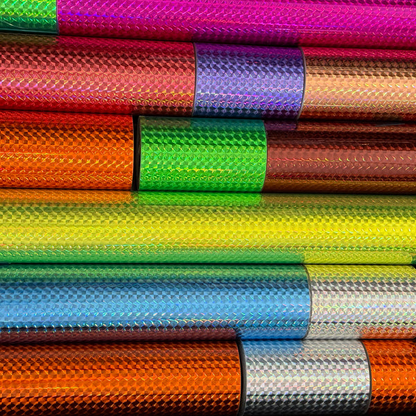 Wider Width Rolls of Prism Tape, Holographic 1/4" Mosaic, Iridescent Tape.