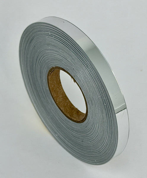 Silver Chrome Vinyl Tape, Choose Your Size, Adhesive Coated Plastic