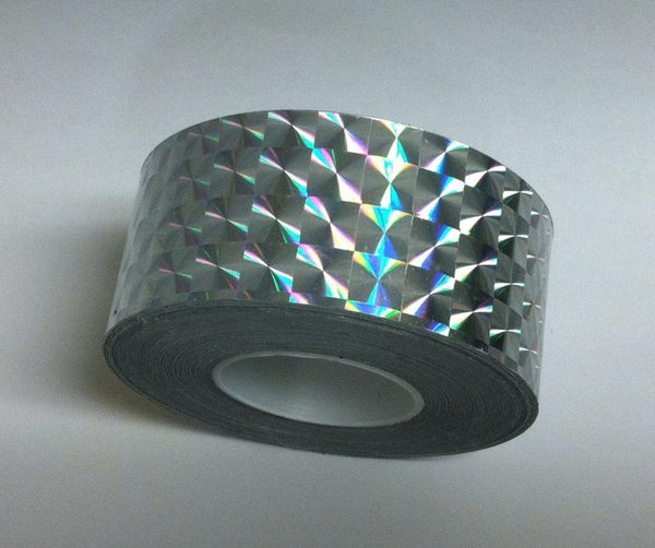 Surplus 1 inch x 300 foot rolls of Prism Tape, Holographic Iridescent 1/4" Mosaic