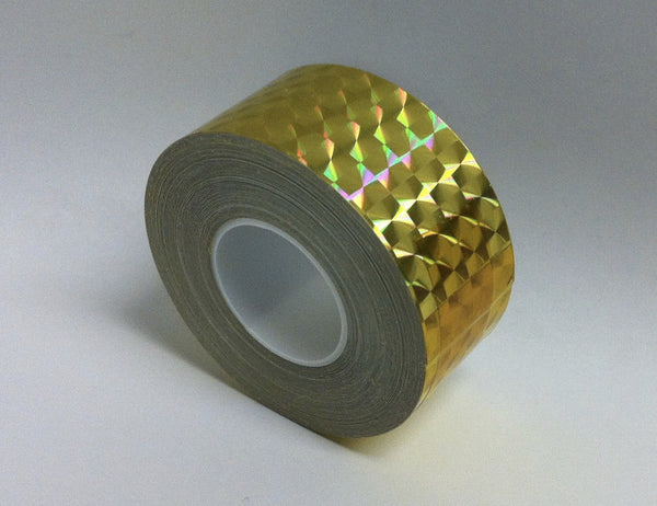 Surplus 1 inch x 300 foot rolls of Prism Tape, Holographic Iridescent 1/4" Mosaic