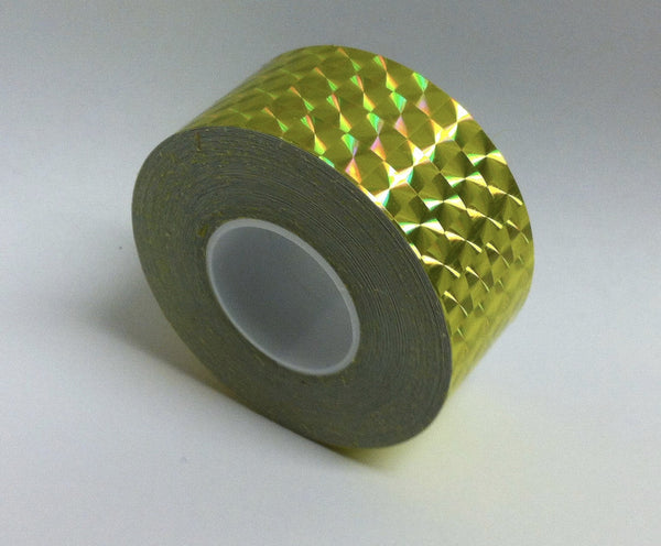 Surplus 1 inch x 300 foot rolls of Prism Tape, Holographic Iridescent 1/4" Mosaic