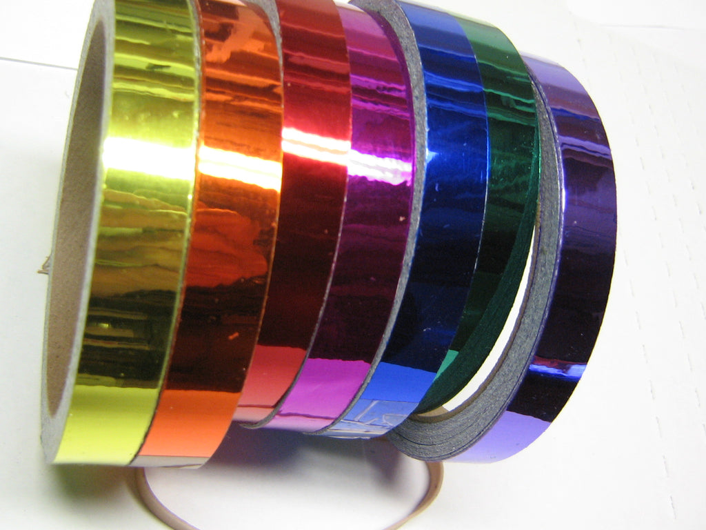 Colored Chrome Tape, Mirror-like Metallic Sticky Plastic Tape