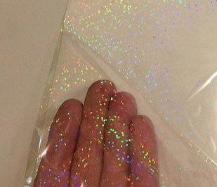 Transparent Holographic Glittering Sequins Overlay, Lamination Grade