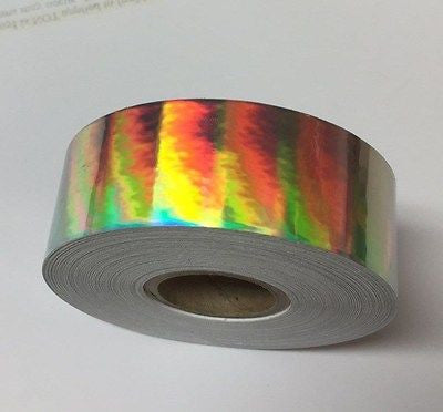 12 rolls of Silver Rainbow Vinyl Tape 2 inch x 50 feet, Holographic Oilslick colors