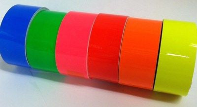 FLUORESCENT TAPE  your color choice, 1 Inch x 150 feet, High Visibility Tape