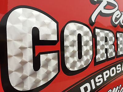 Silver Large Engine Turn Sign Vinyl 24