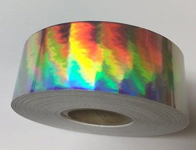 12 rolls of Silver Rainbow Vinyl Tape 2 inch x 50 feet, Holographic Oilslick colors