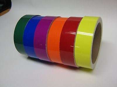 6 Rolls of Colored Vinyl Tapes, Rainbow Colors, 1 Inch x 25 feet