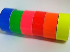 6 Rolls of Fluorescent Neon Colors Vinyl Tapes, 1 Inch x 25 ft, High Visibility