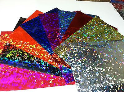 Small Sheets of  HoloCrystal Sign Vinyl , Holographic Crystal, Cracked Ice