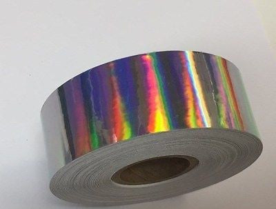 Silver Rainbow Vinyl Tape 2 inch x 50 feet, Holographic Oilslick colors