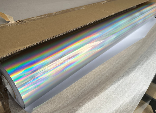 WIDE Holographic Oil Slick - Rainbow Sign Vinyl, 50 inch x 150 feet OIL SLICK Shimmer