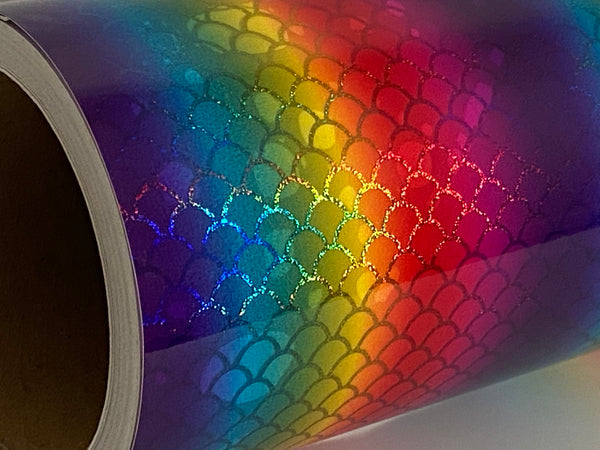 Multi Color Holographic Vinyls, choose pattern and size, 12" wide