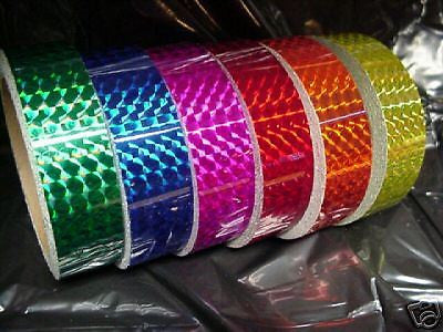 6 Rainbow Colors   Prism Vinyl Tapes  1" x 25 feet