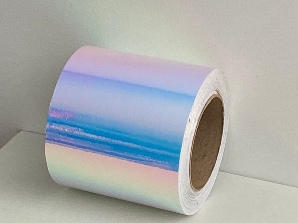 Transparent Blue Mystique Tape for Flashers, 4.5 inch wide x 100 feet