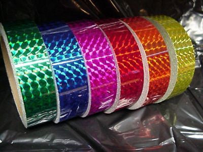 Holographic Prism Tape, 1 Inch x 25 feet, Choose Any Color,  1/4' Mosaic