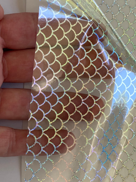 Transparent Holographic Fish Scale Pattern Vinyl