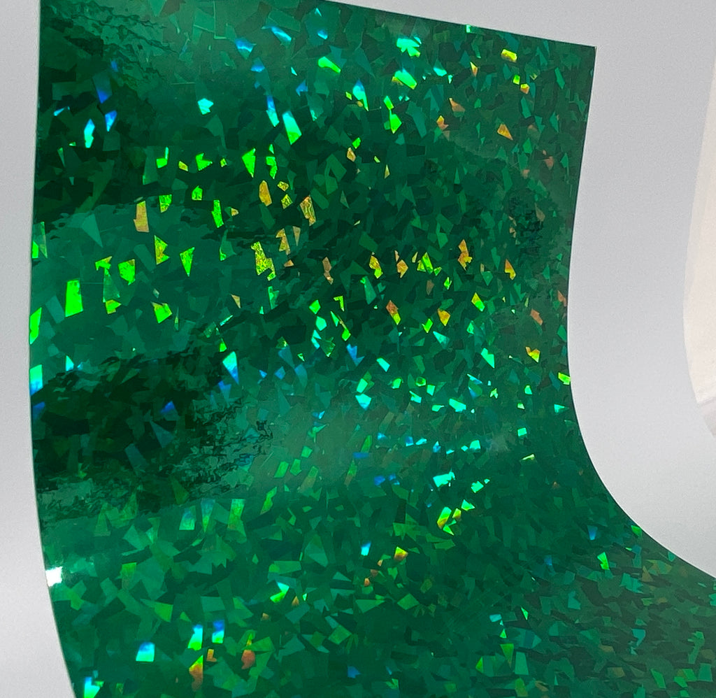 Green Broken Stone Holographic Adhesive Vinyl Sheets By Craftables