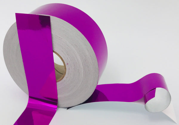 Wide rolls of Colored Chrome Tape, Mirror-like Metallic Sticky Smooth Plastic Tape