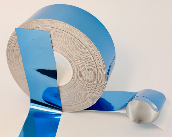Wide rolls of Colored Chrome Tape, Mirror-like Metallic Sticky Smooth Plastic Tape