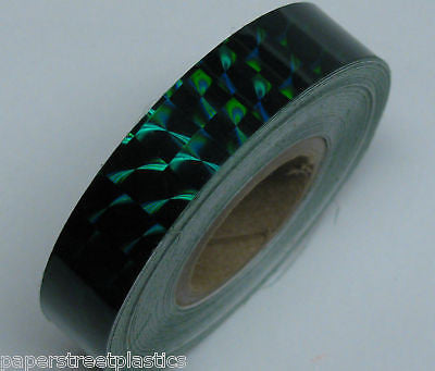 Roll of Prism Tape, Holographic 1/4'' Mosaic (1/4 inch x 50 ft, Light Blue)