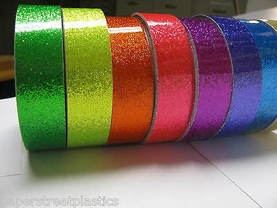6 Rolls of Glitter Flake Vinyl Tape, choose your color and sizes. Sparkle  Tape