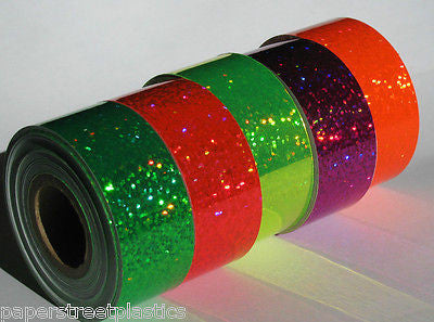 5 Rolls of Sparkle Sequins Tape,  Tropical Fluorescent Color Mix 1"x25 ft each