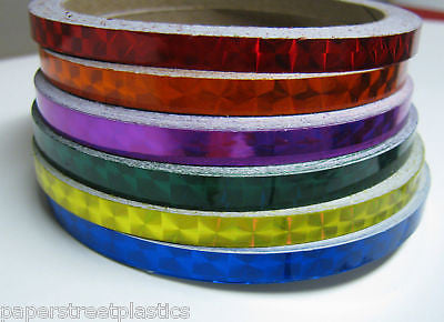 6 Rainbow Colors   Prism Vinyl Tapes  1/4" x 25 feet