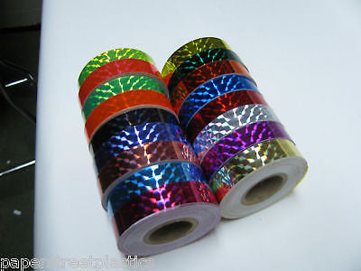 10 rolls of Prism Tape, 1/4 inch x 50 ft, Your color choices, Holographic Mosaic