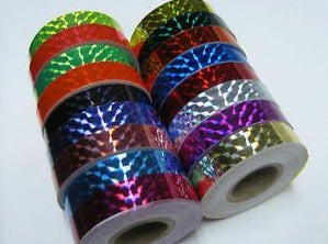 10 rolls of Prism Tape, 1/2 Inch x 25 ft, Your color choices, Holographic Mosaic